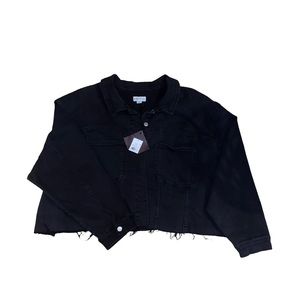 NWT Women's Plus Size Cropped Denim Jacket Size 4X